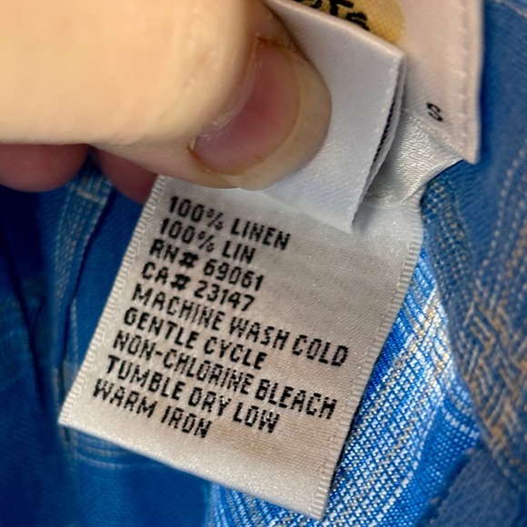 Talbots Petite 100% Irish Linen Blue Plaid Faux Wrap Maxi‎ Skirt Size 12 Vintage - Picture 9 of 9